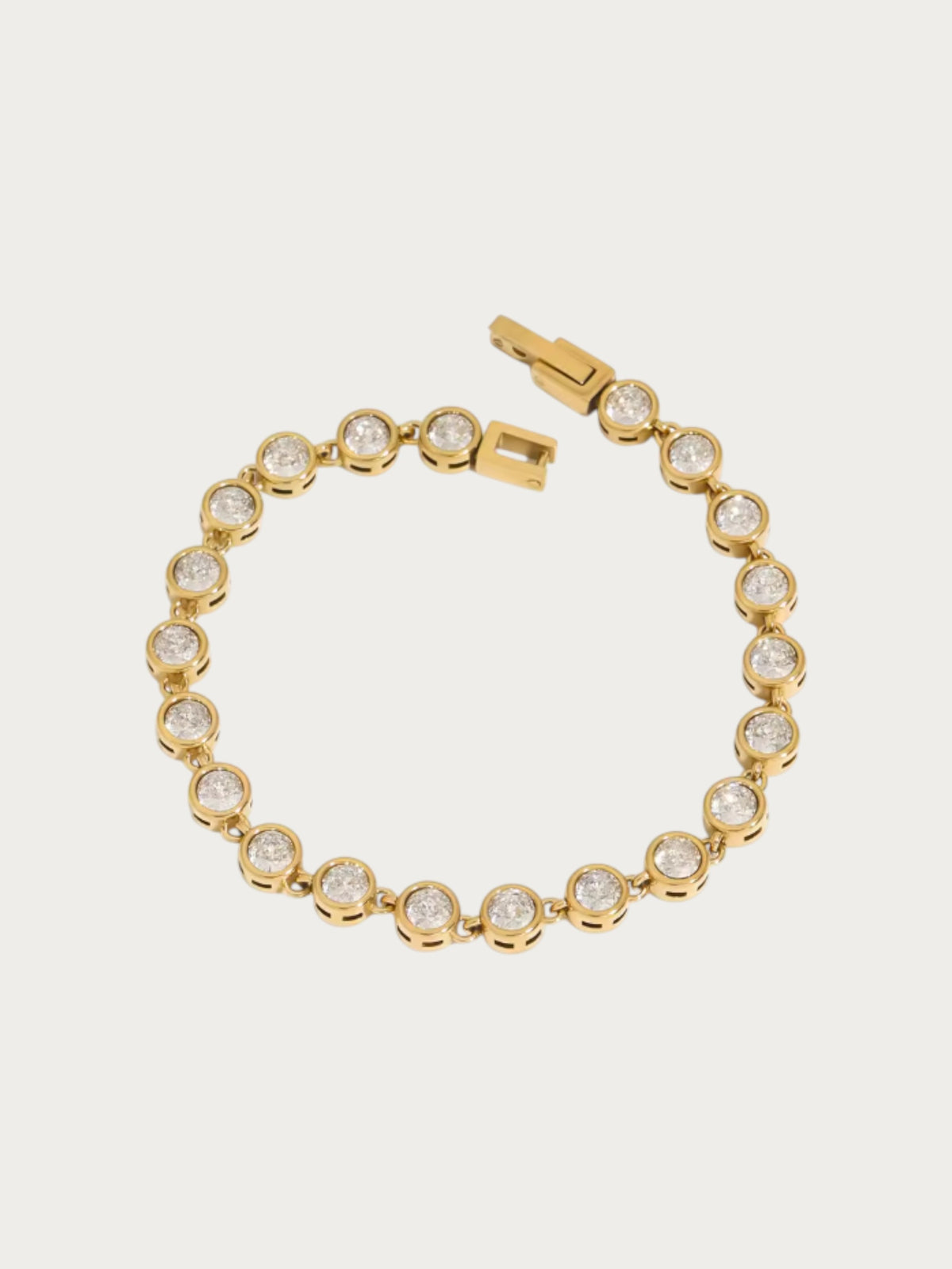 Bracelet Louma cristaux sertis, doré à l’or fin